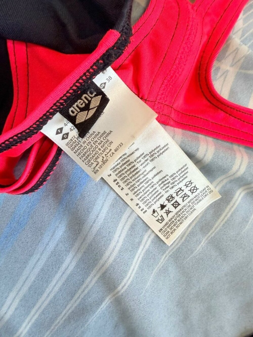 Arena Multicolor Optical Waves Pro Back One-piece Swimsuit Women's Size 38 (US 1 - Picture 6 of 8
